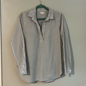 J. Crew Factory Pin Stripe Collared Pullover Shirt
